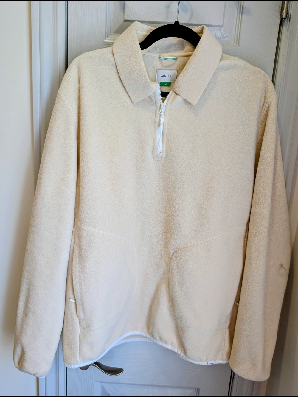 Vallier Mens Cream Half-Zip Fleece Pullover Size Medium